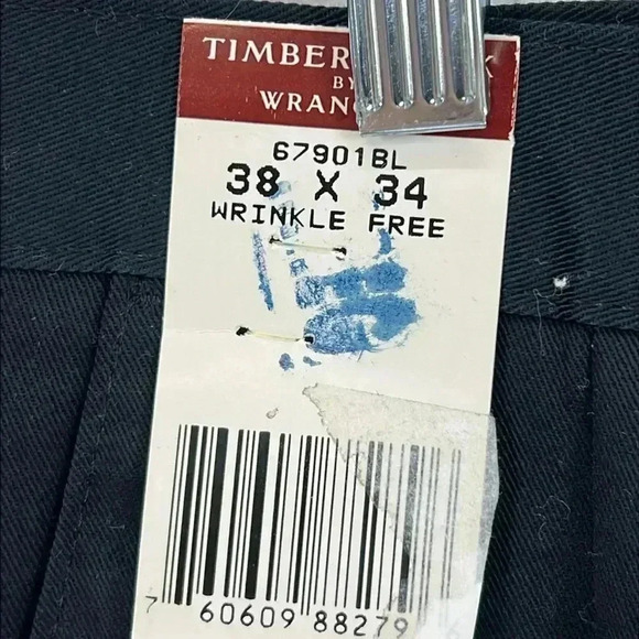 Timber Creek by Wrangler Men’s Pleated Pants 34 x 38 Black Cotton NWT - Picture 4 of 11